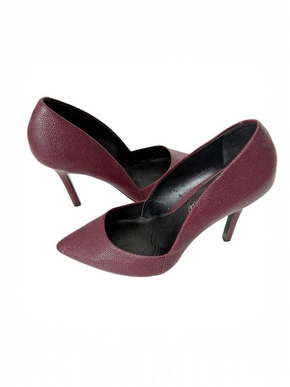 Aldo Burgundy Textured Pebble Leather Office Siren High Heel Pumps Size 7